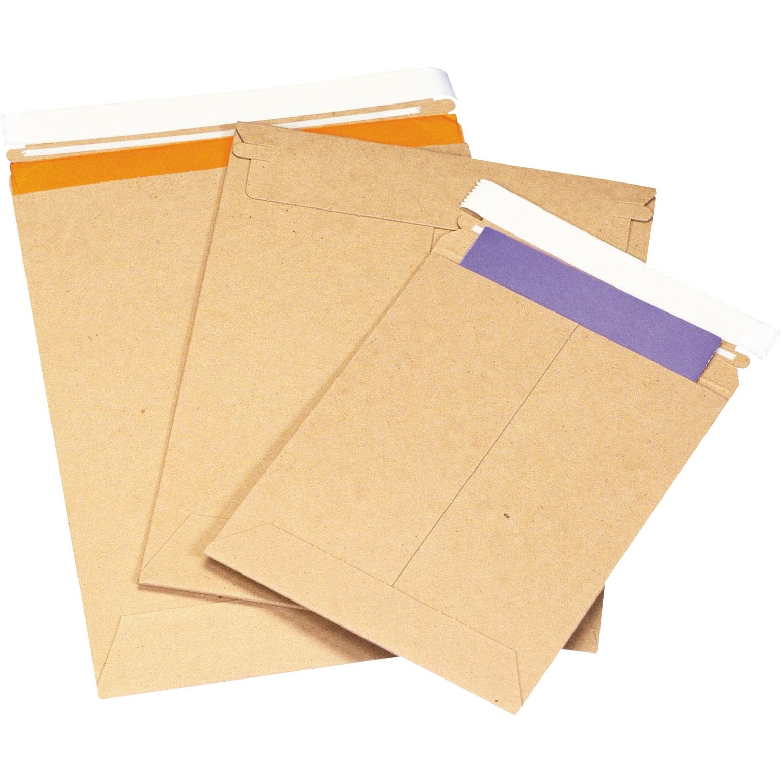 Self-Seal StayFlat Kraft Mailers, 12-3/4 x 15, 100/Case