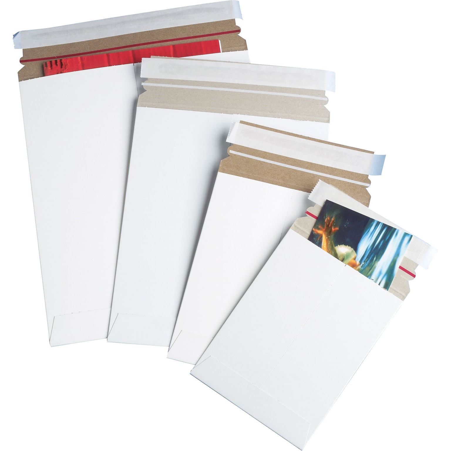 Self-Seal StayFlat White Mailers, 13 x 18, 100/Case