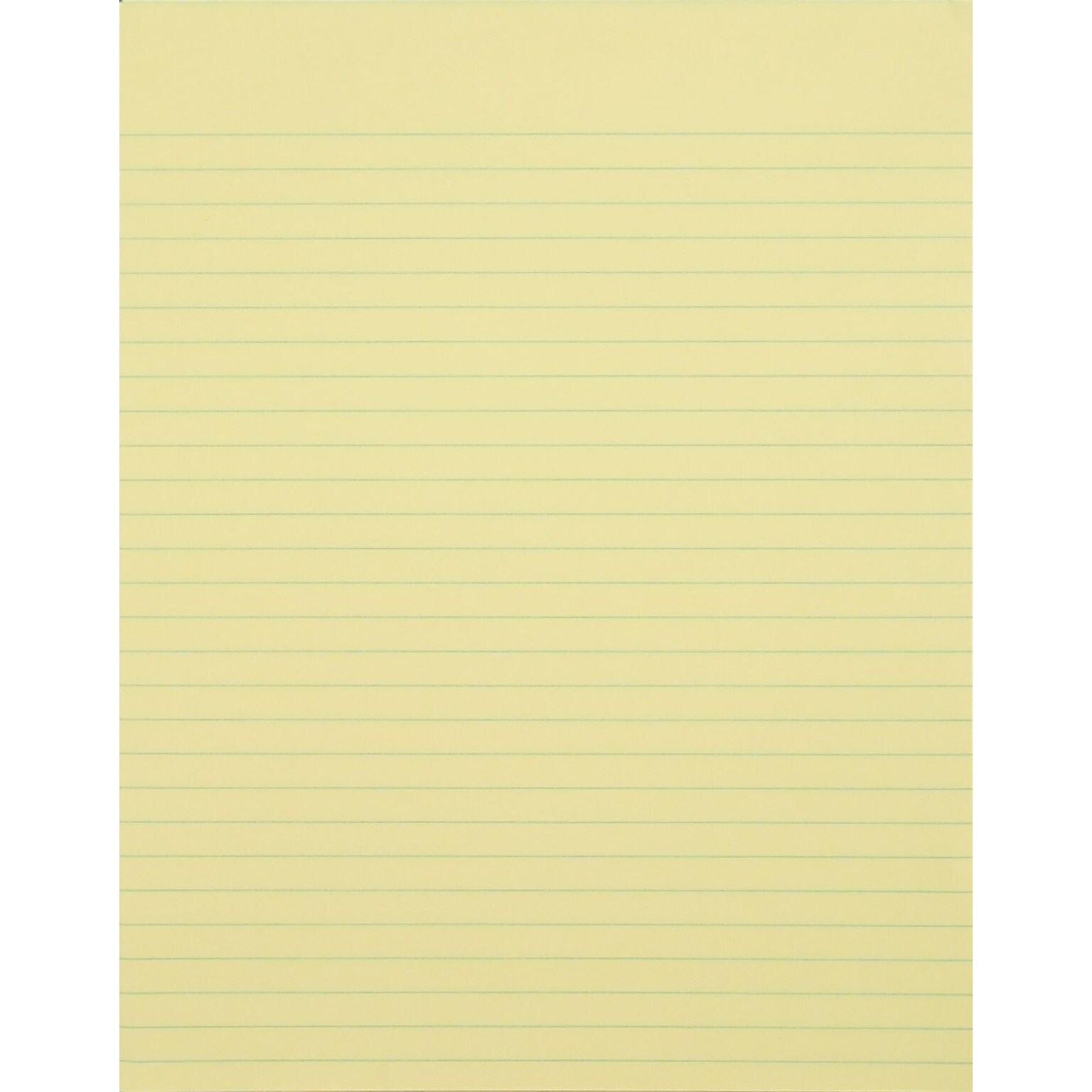 Glue-Top Writing Pads, 8-1/2 x 11, Wide Rule, Canary