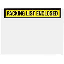 SI Products Packing List Envelopes, 7 x 5.5, Yellow Panel Face, Packing List Enclosed, 1000/Case