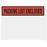 Packing List Envelopes, 4-1/2 x 5-1/2, Red Panel Face Packing List Enclosed, 1000/Case