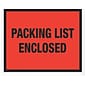 Packing List Envelopes, 7" x 5-1/2", Red Full Face "Packing List Enclosed", 1000/Case