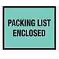 SI Products Packing List Envelopes, 7" x 5.5", Green Full Face, "Packing List Enclosed", 1000/Case (PL408)