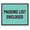 SI Products Packing List Envelopes, 7 x 5.5, Green Full Face, Packing List Enclosed, 1000/Case (