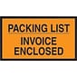 Packing List Envelopes, 7" x 10", Orange Full Face "Packing List/Invoice Enclosed", 1000/Case