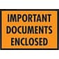 Packing List Envelopes, 5-1/4" x 7-1/2", Orange Full Face "Important Document Enclosed", 1000/Case