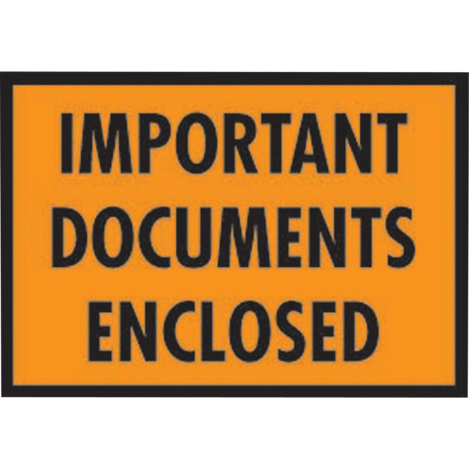 Packing List Envelopes, 5-1/4 x 7-1/2, Orange Full Face Important Document Enclosed, 1000/Case