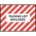 Packing List Envelopes, 4-1/2 x 6, Red Striped Full Face Packing List Enclosed, 1000/Case