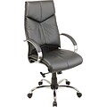 Office Star® Executive High-Back Leather Chair; Black