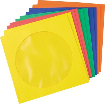 Quill Brand® CD/DCD Envelopes, Assorted Colors, 50/Pack