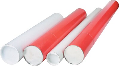 Box Partners Telescoping Mailing Tubes, 3 x 36, Red