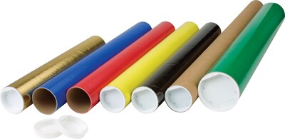 Color Mailing Tubes, 2 x 24, Yellow