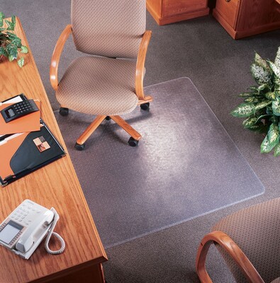 Deflect-O SuperMat Carpet Chair Mat, 45" x 53'', Medium-Pile, Clear (CM14243)