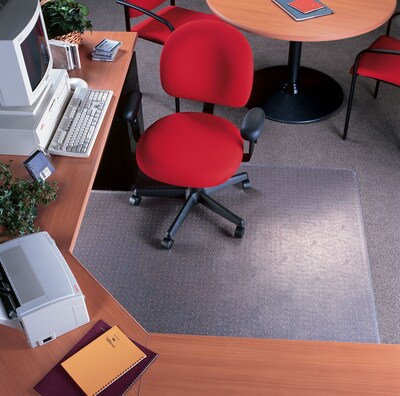 Deflecto Standard Anti-Static Chairmat, For Low Pile Carpets, Wide Lip, 46 x 60