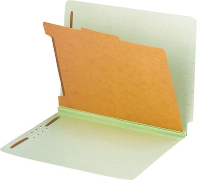 Pendaflex Reinforced Pressboard Classification Folder, 2-Dividers, 2" Expansion, Legal Size, Light Green, 10/Box (23324)