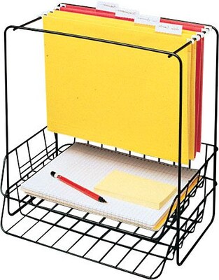 Fellowes® Wire Desk Accessories, Combination Organizer, Double Tray with Hanging File