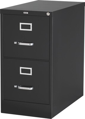 Hirsh 25 Deep Vertical File Cabinet, Letter, 2-Drawer, Black (14410)