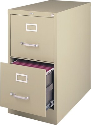 Hirsh 25 Deep Vertical File Cabinet, Legal, 2-Drawer, Putty (14412)