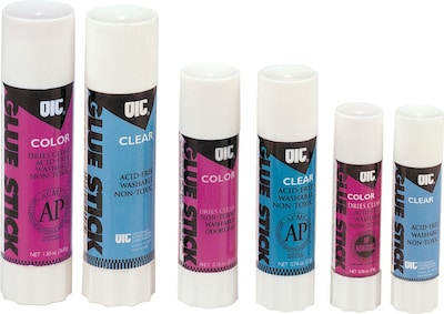Officemate WashableRemovable Glue Sticks, 1 oz., Purple (50006)