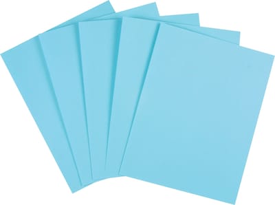 JAM Paper Vellum Bristol 100 lb. Cardstock Paper, 8.5 x 11, Blue, 50  Sheets/Pack (216916789)