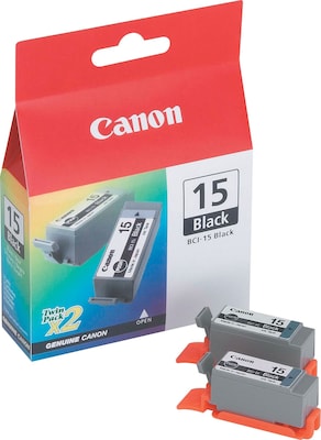 Canon 15 Black Standard Yield Ink Cartridge, 2/Pack (8190A003)