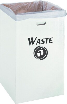 Safco® Corrugated Waste Receptacle, 40 Gallons, White, 12/Carton (9745)