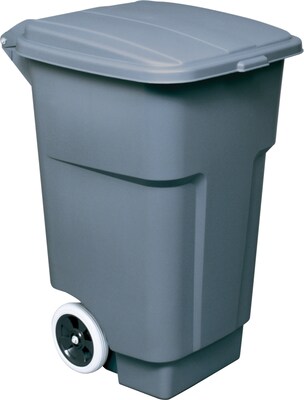 Rubbermaid Brute Plastic Outdoor Trash Can, 50 Gallon, Gray (FG9W2700GRAY)