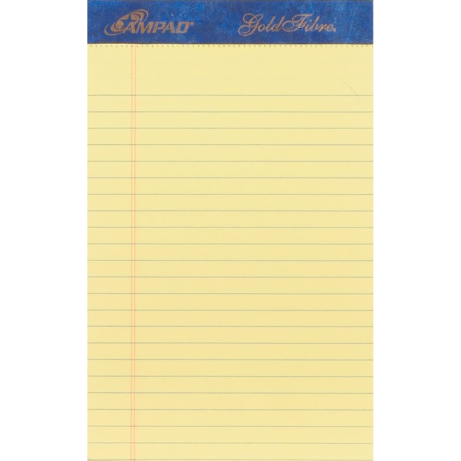 Ampad Gold Fibre, 5 x 8, Canary, Perforated Notepad, Medium Ruled, 4/Pack