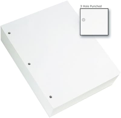 20lb 8.5 x 11 3-Hole Punched Reinforced Edge Paper - 2500 Sheets