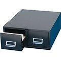 Steelmaster 2-Drawer Card Cabinet, 6 x 9, Black