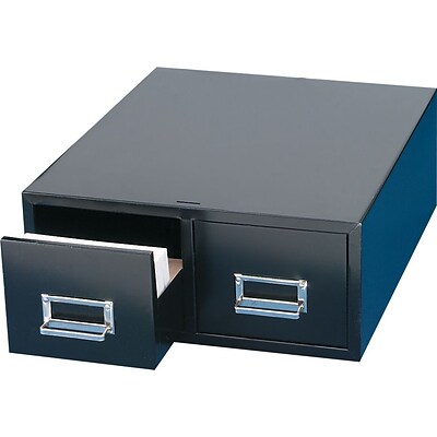 Steelmaster 2-Drawer Card Cabinet, 6" x 9", Black