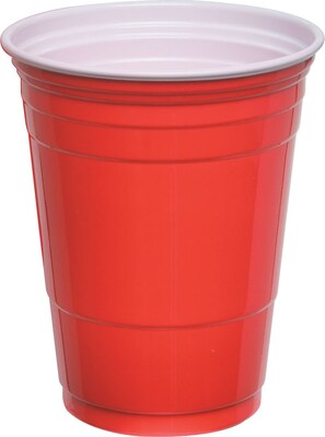 Quill Brand® Plastic Party Cups, 16 oz., Red, (Compare to Solo®), 50/Pack