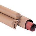 Kraft Crimped End Mailing Tubes, 4 x 24, 15/Case