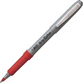 BIC® Grip Roller Pens, Micro Point, 0.5 mm, Red Ink / Gray Barrel, 12/Pk (GREM11RD)