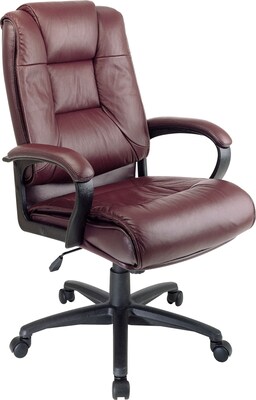 Office Star™ High-Back Leather Executive Chair, Burgundy