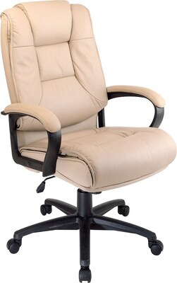 Office Star™ High-Back Leather Executive Chair, Tan