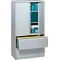 HON® 700 Series 2 Drawer Lateral File Cabinet w/Roll-Out & Posting Shelves, Light Grey, Letter/Legal, 36"W (HON785LSQ)