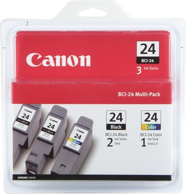 Canon BCI-24 Black / Color Ink Cartridge, Standard Yield, 3/Pack