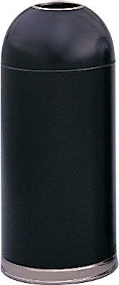 Safco 15 Gallon Recycled Dome Receptacles with Open Top, Black