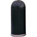 Safco 15 Gallon Recycled Dome Receptacles with Open Top, Black