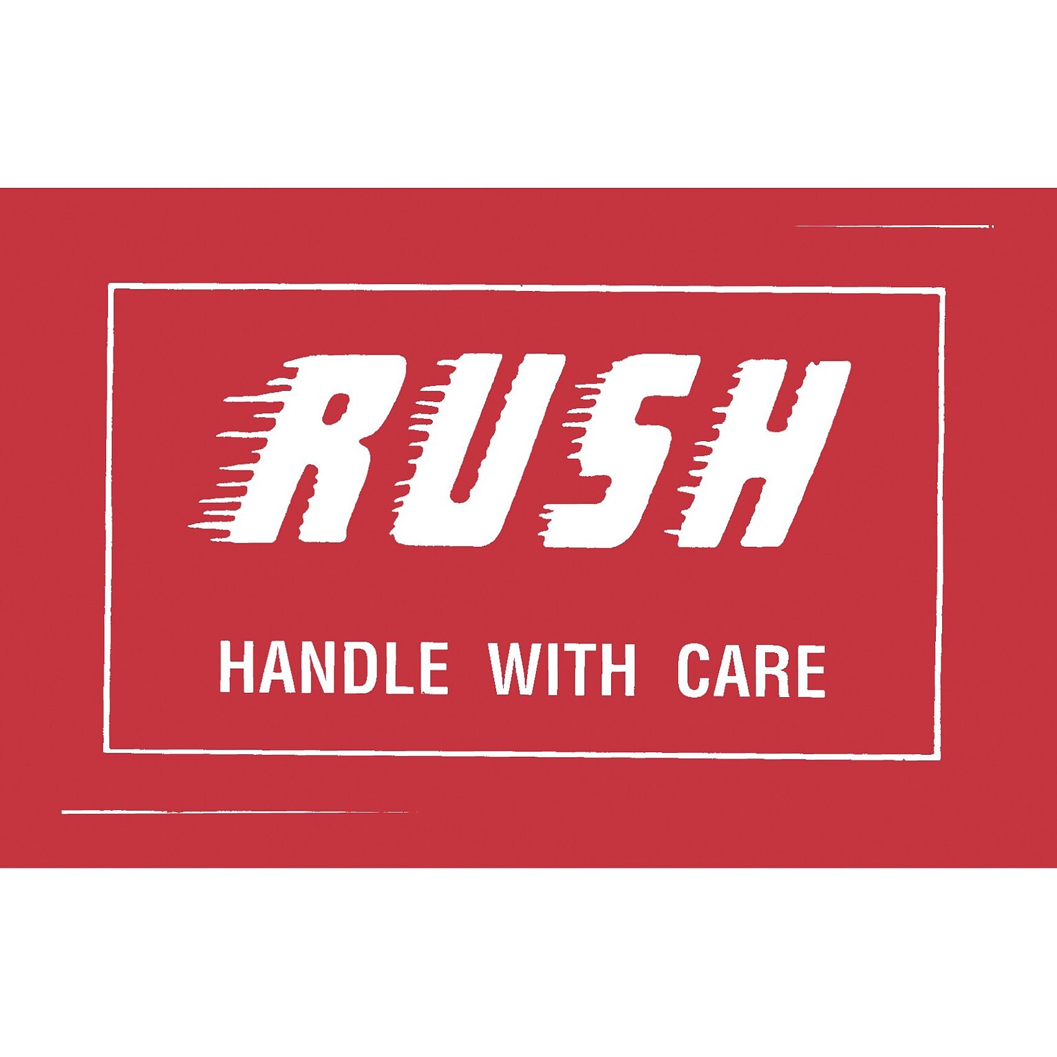 Tape Logic Staples® Rush Handle with Care Shipping Label, 3 x 5, 500/Roll