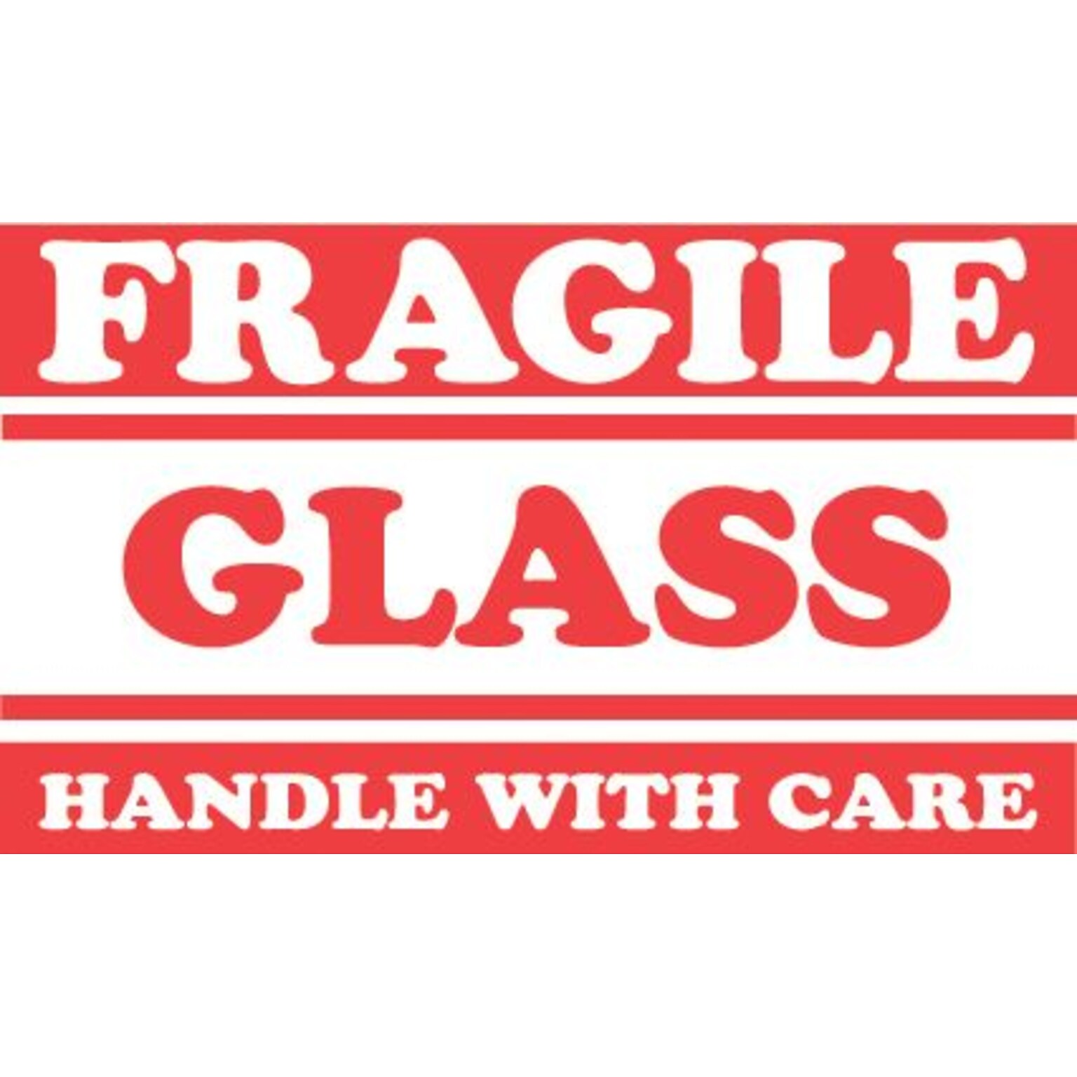 Tape Logic Fragile Glass Handle with Care Staples® Shipping Label, 3 x 5, 500/Roll