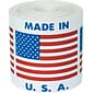 Tape Logic Labels, "Made in U.S.A., 2" x 2", Red/White/Blue, 500/Roll (USA304)