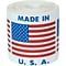 Tape Logic Labels, Made in U.S.A., 2 x 2, Red/White/Blue, 500/Roll (USA304)