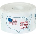 Tape Logic Labels, Made in the U.S.A., 3 x 4-1/2, Red/White/Blue, 500/Roll (USA503)