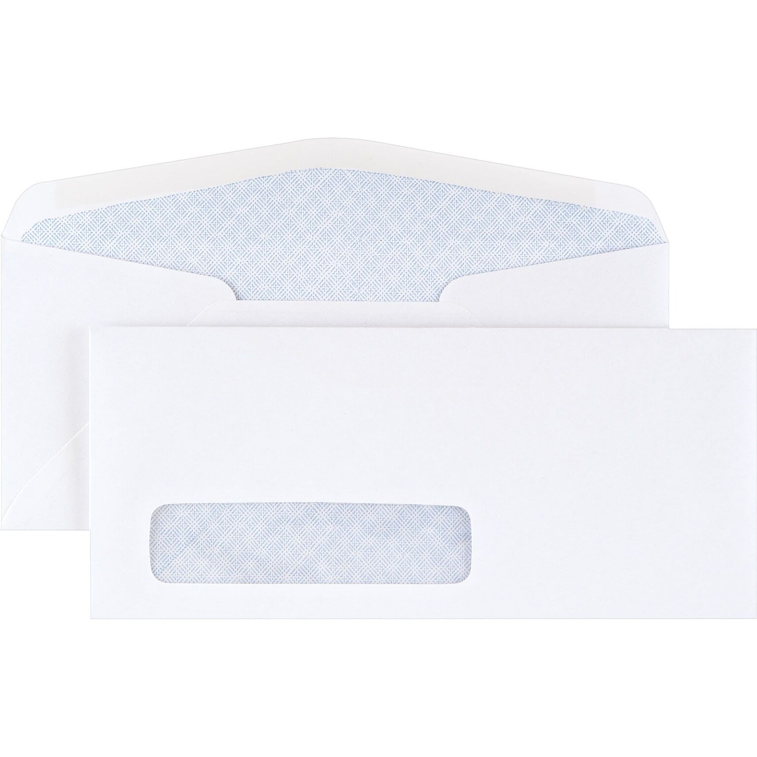 Quill Brand Gummed Security Tinted #10 Window Envelope, 4 1/8 x 9 1/2, White Wove, 500/Box (69667 / 70693)