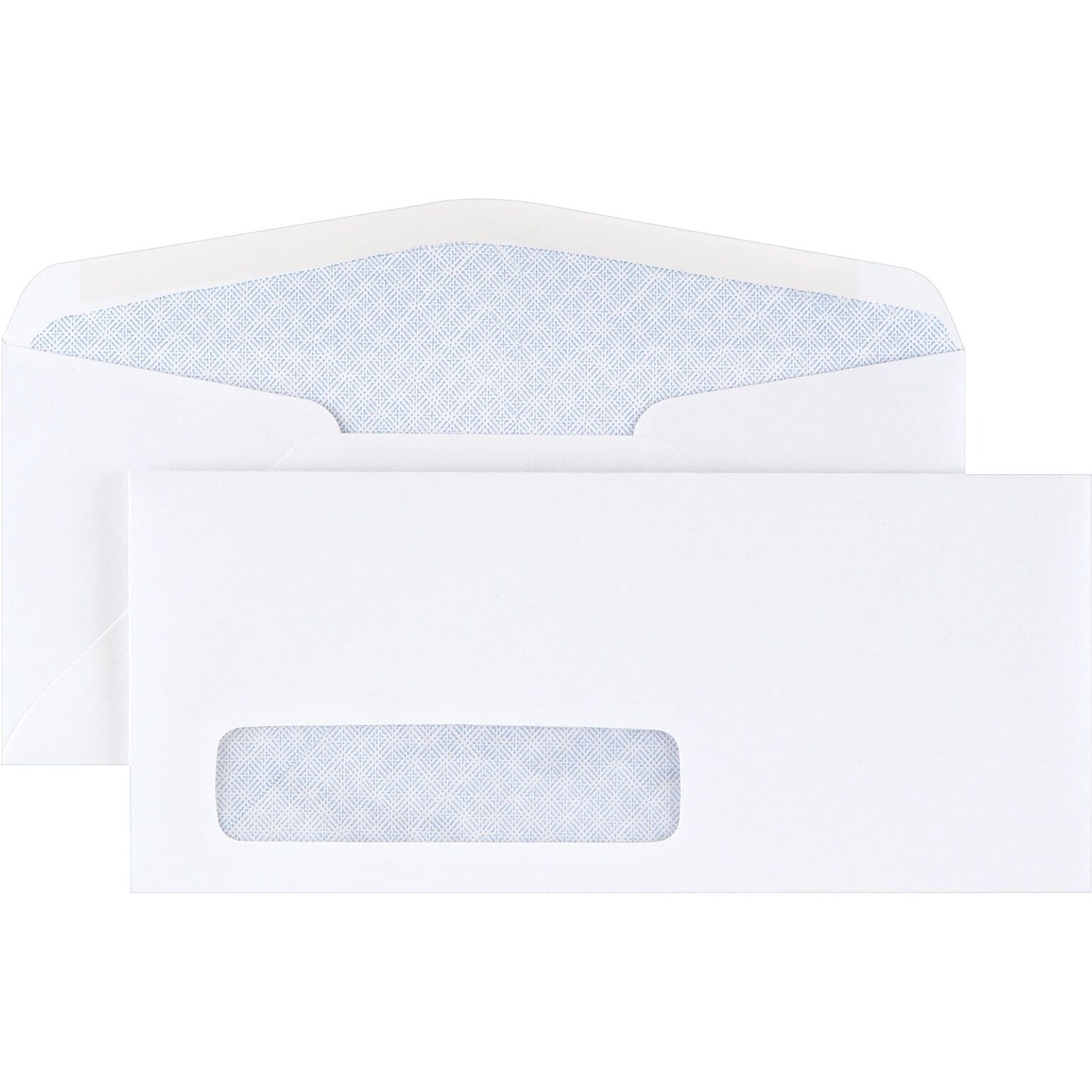 Quill Brand® 500/Box Gummed Security Tinted #10 Window Envelope, 4-1/8 x 9-1/2, White Wove (69667 / 70693)
