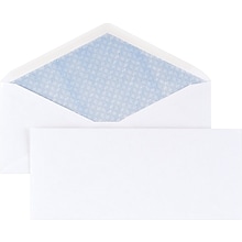 Staples® Gummed Security Tint #10 Envelope; 4-1/8 x 9-1/2, White, 500/Box (200519/19260)
