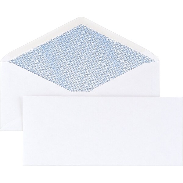 Staples® Gummed Security Tint 10 Envelope; 41/8" x 91/2", White, 500