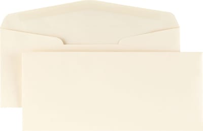 Staples® Premium Diagonal-Seam #10 Gummed Envelopes, 4-1/8 x 9-1/2, Ivory, 500/Box (918211/19420)